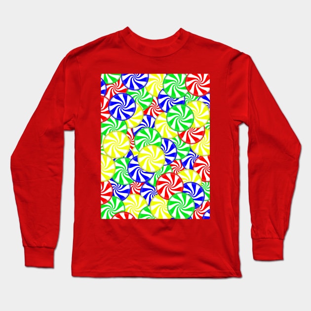 CHRISTMAS Candy Festive Season Long Sleeve T-Shirt by SartorisArt1